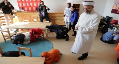 Diyanet İşleri Başkanlığına bağlı kurumlarda eş zamanlı deprem tatbikatı yapıldı