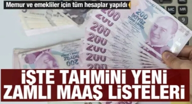 Emekli ve memur zammı için tüm hesaplar yapıldı! İşte tahmini yeni zamlı maaş listesi