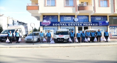 Kahramankazan Belediyesinden ihtiyaç sahiplerine et yardımı