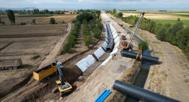 Kayseri'de sulama inşaatları devam ediyor