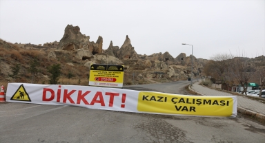 Kapadokya'da ulaşıma kapatılan yolun çevresindeki tarihi mekanlar kurtarılacak