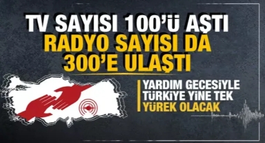 'Türkiye tek yürek' yardım gecesi... TV sayısı 100’ü aştı, radyo sayısı da 300’e ulaştı