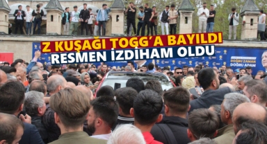 Türkiye’nin ilk yerli ve milli arabası TOGG’a Karaman’da miting gibi karşılama 