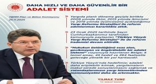 Adalet Bakanı Yılmaz Tunç: Türkiye Yüzyılı Yargı Reformu Stratejisi Bütçe Görüşmelerinde Sunuldu