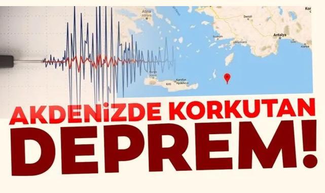 Akdeniz açıklarında 4.8 büyüklüğünde deprem meydana geldi