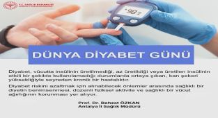 Antalya İl Sağlık Müdürlüğü Diyabetten Korunma Yollarını Duyurdu