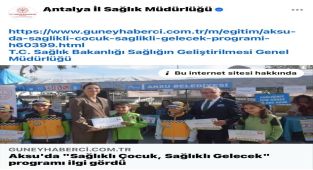 Antalya'da Sağlıklı Çocuk, Sağlıklı Gelecek Programı Başladı