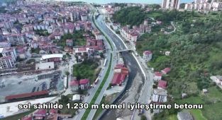 Artvin Hopa Sundura Deresi Havzası'nda Taşkın Kontrol İnşaatı Devam Ediyor