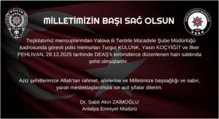 Antalya Emniyetinden Şehitler İçin Anma Mesajı Yayımlandı