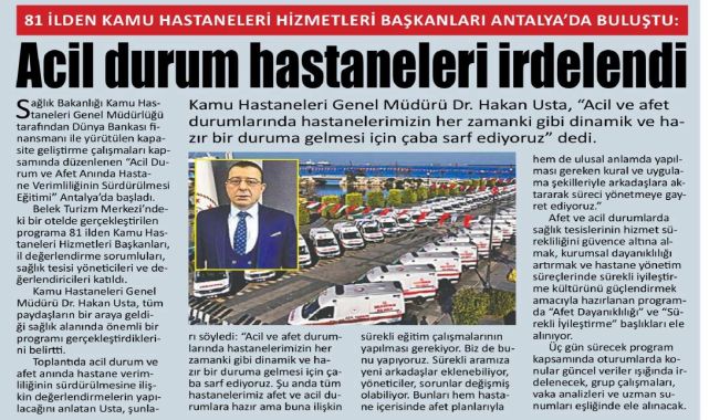 Antalya İl Sağlık Müdürlüğü'nden 9 Aralık Basın Haberleri Güncellemesi