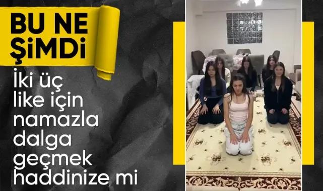 Bir grup genç namaz kılmayla dalga geçti