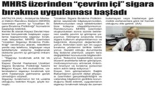 Antalya'da MHRS Üzerinden Çevrim İçi Sigara Bırakma Uygulaması Başladı