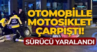 Karaman'da otomobille çarpışan motosiklet sürücüsü yaralandı