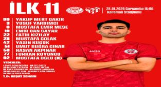 Karaman Futbol Kulübü Erbaaspor Maçı İlk 11'ini Duyurdu