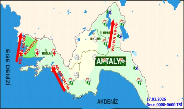 Antalya ve Çevresi İçin 16 Şubat 2026 Hava Durumu Tahmini
