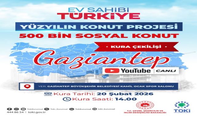 Gaziantep'te 13.890 Konut İçin TOKİ Kura Çekimi Yarın Yapılacak