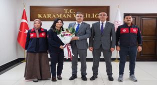 Karaman Valisi Hayrettin Çiçek'ten 112 Acil Çağrı Merkezi Personeline Ziyaret
