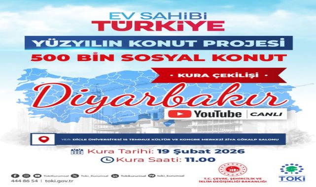 TOKİ'den Diyarbakır'a 12.165 Sosyal Konut: Kura Çekimi Yarın Canlı Yayınlanacak