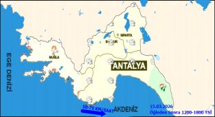 Antalya'da 15 Mart Pazar Günü Hava Durumu: Parçalı Bulutlu ve Sağanak Yağışlı