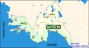 Antalya'da Kuvvetli Sağanak Yağış ve Gök Gürültüsü Bekleniyor