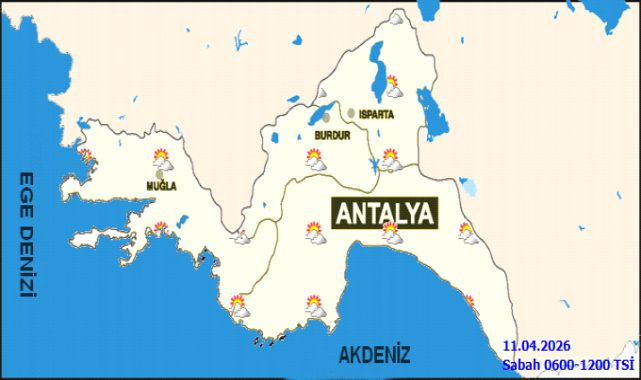 Antalya'da 11 Nisan Cumartesi Hava Durumu: Sağanak ve Buzlanma Uyarısı
