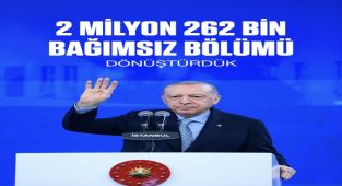 Erdoğan: Kentsel Dönüşümde 2 Milyon Bağımsız Bölüm Tamamlandı