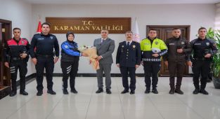 Karaman Valisi Çiçek, Polis Haftası'nda Emniyet Müdürü Turhan'ı Ağırladı