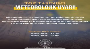 Karaman'da Toz Taşınımı Bekleniyor: Meteorolojik Uyarı Yapıldı