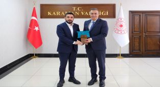 TÜGVA Heyeti Karaman Valisi Hayrettin Çiçek'i Ziyaret Etti