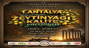 Antalya'da Naturel Sızma Zeytinyağı Kalite Yarışması Ödül Töreni Düzenlendi
