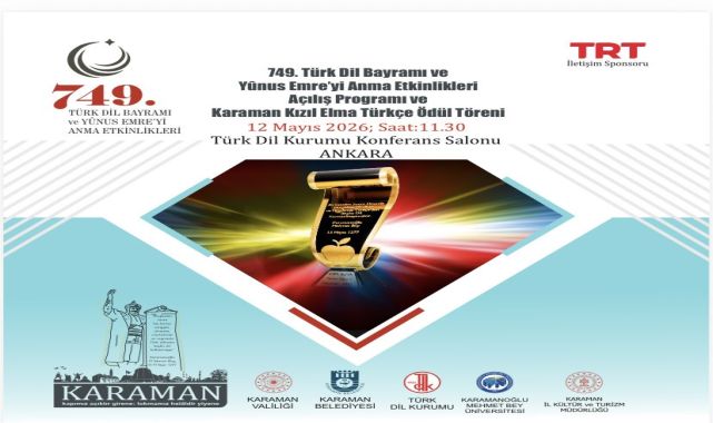 Karaman'da 749. Türk Dil Bayramı ve Yunus Emre Anma Etkinlikleri Programı Açıklandı