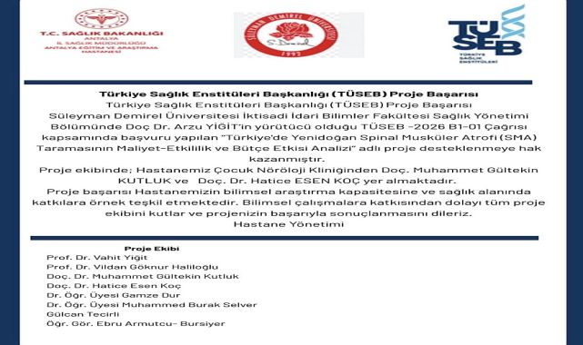 Antalya Eğitim ve Araştırma Hastanesi'nden TÜSEB Destekli Projelere Onay