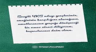 Bakan Ersoy'dan YKS'ye Girecek Öğrencilere Başarı Dileği