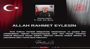 Karaman Valiliği'nden Şehit Ailesine Başsağlığı Mesajı