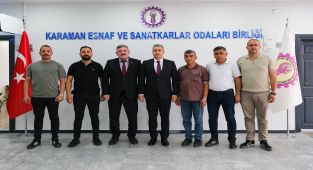 Vali Çiçek, Esnaf ve Sanatkârlar Odaları Birliği'ni Ziyaret Etti