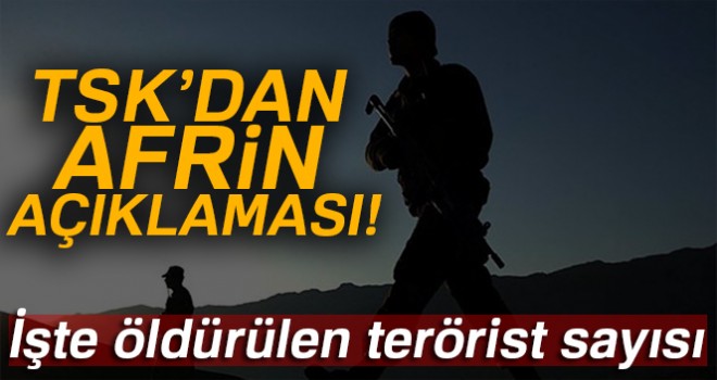 Afrinde Öldürülen Terörist Sayısı