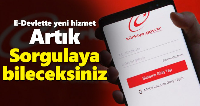 e-Devlet'te yeni hizmet! Artık sorgulanabilecek
