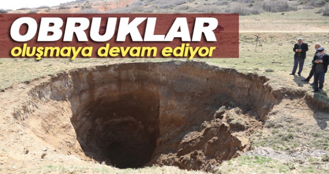 Konya'da 25 metre çapında obruk oluştu