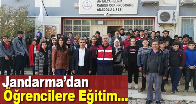Serik'te jandarmadan öğrencilere trafik eğitimi