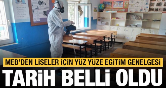 MEB 4 lise türünde yüz yüze eğitimin başlayacağı tarihi duyurdu