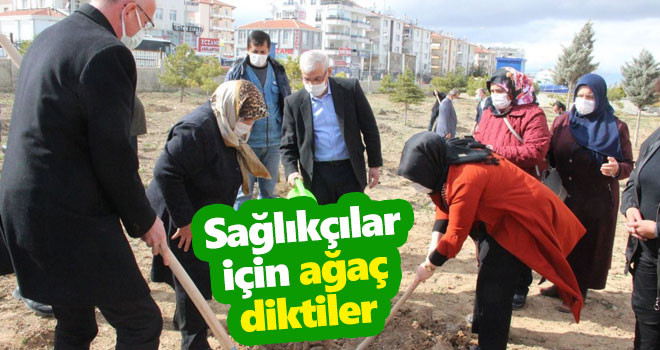 Karaman AK Parti İl Başkanlığı, hastane bahçesine 150 fidan dikti