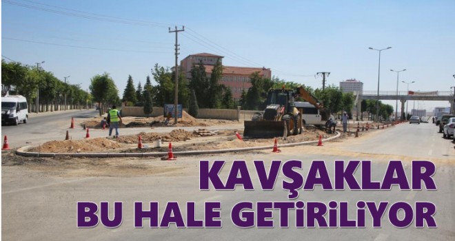 Karaman'da kavşak düzenlemeleri devam ediyor