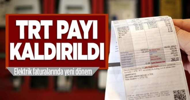Elektrik faturalarındaki TRT payını kaldıran kanun Resmi Gazete'de