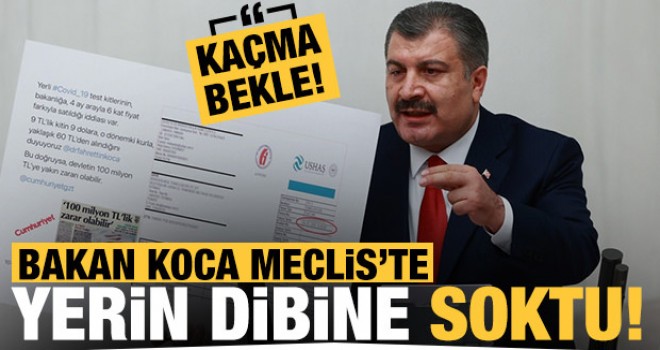 Bakan Koca Meclis'te yerin dibine soktu! 'Kaçma, bekle!'