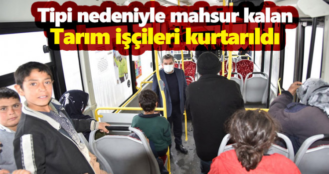 Karaman'da kar ve tipi nedeniyle mahsur kalan tarım işçileri kurtarıldı