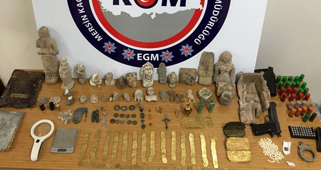 Mersin'de tarihi eser kaçakçılığı operasyonu