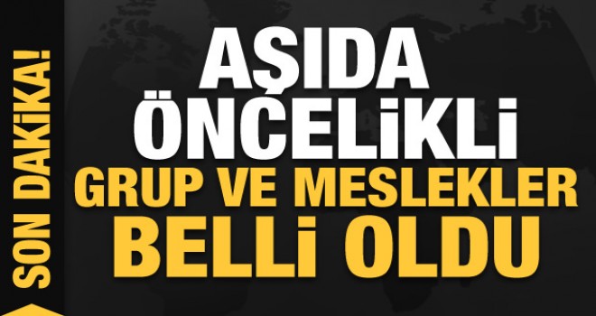 Aşı uygulanacak öncelikli grup ve meslekler belli oldu!