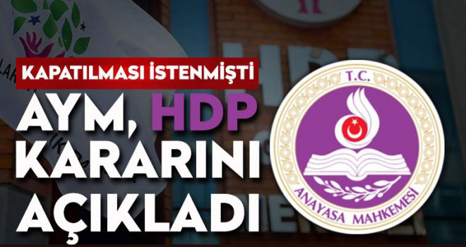 AYM'den son dakika HDP kararı