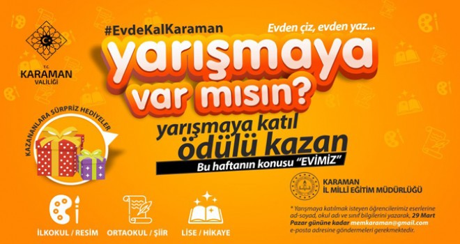 'Evde Kal Karaman' İsimli Ödüllü Yarışma Başlıyor