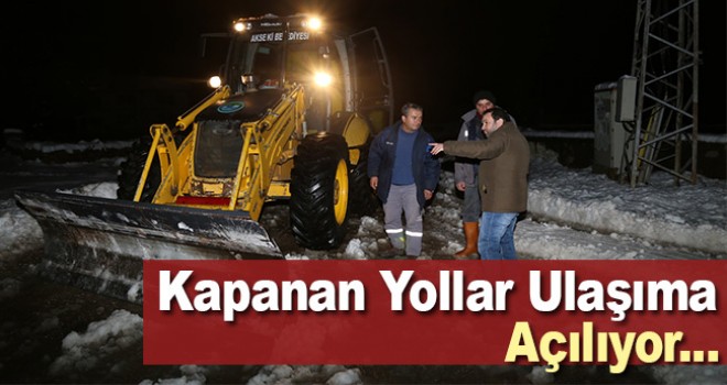 Antalya'da kardan kapanan yolları ulaşıma açma çalışmaları sürüyor